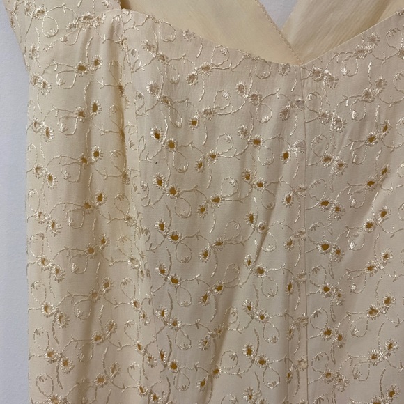 VINTAGE Pale Yellow Eyelet Maxi Dress - Picture 13 of 14